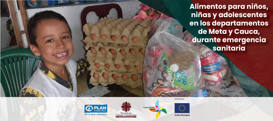 Alimentos para niños, niñas y adolescentes en los departamentos de Meta y Cauca, durante emergencia sanitaria
