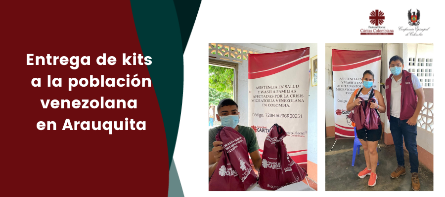 Entrega de kits a la población venezolana en Arauquita